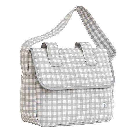 Bolso Coche Vichy Gris Cuadros Grandes