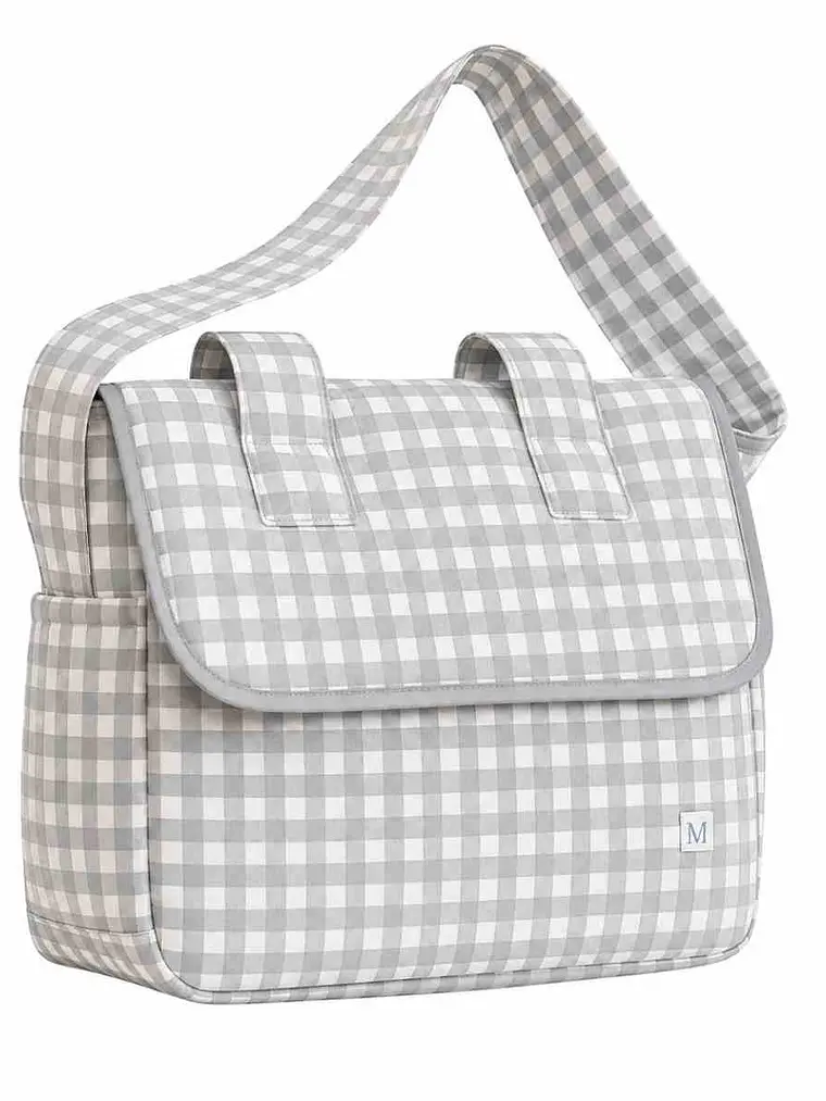 Bolso Coche Vichy Gris Cuadros Grandes 1