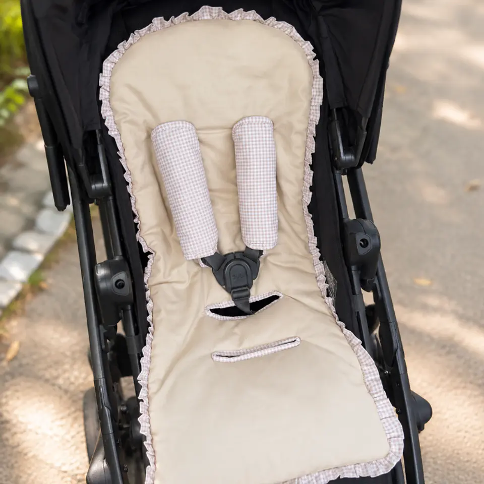 Protector Reversible Acolchado + Cubre Tirantes Vichy Beige 4