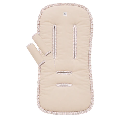 Protector Reversible Acolchado + Cubre Tirantes Vichy Beige