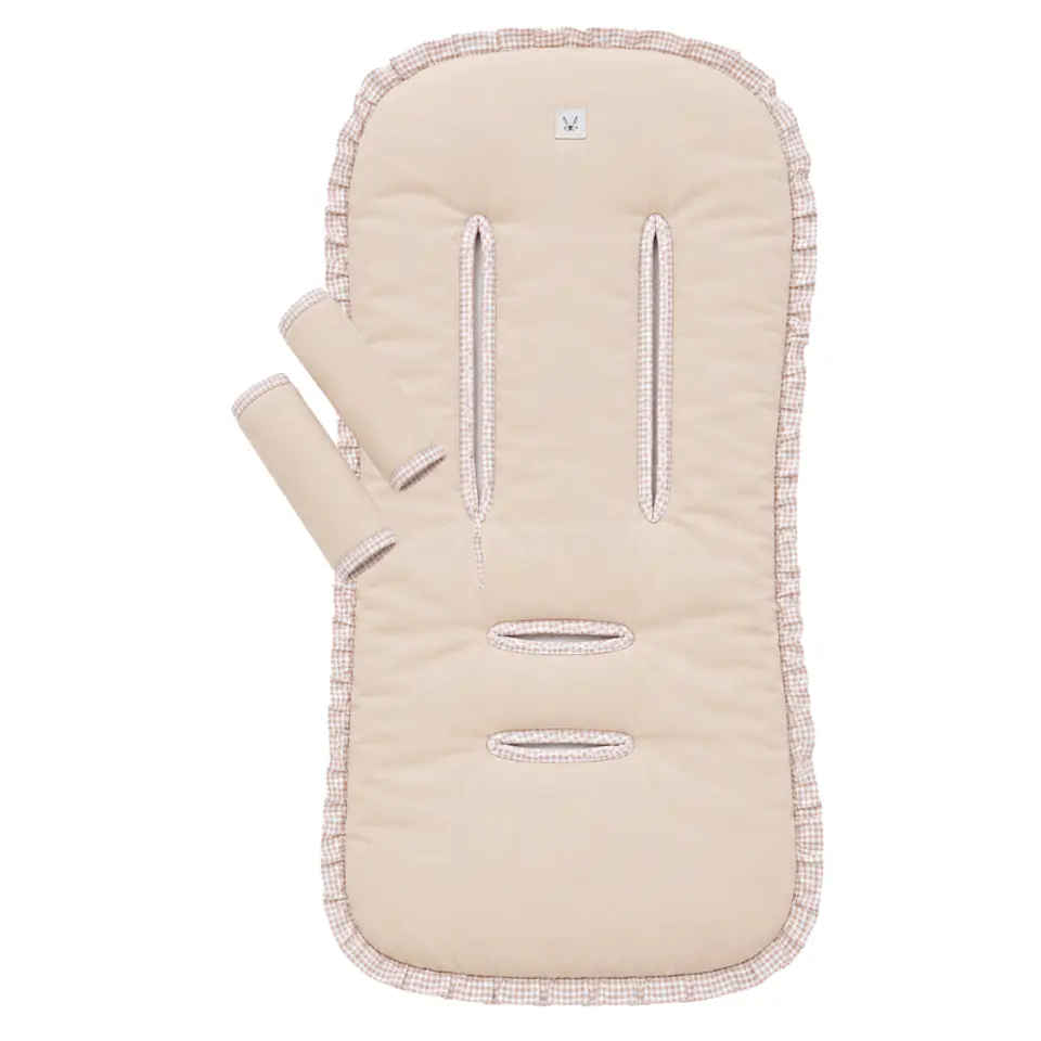 Protector Reversible Acolchado + Cubre Tirantes Vichy Beige 2
