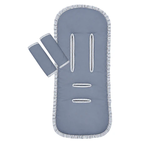 Protector Reversible Acolchado + Cubre Tirantes Vichy Gris