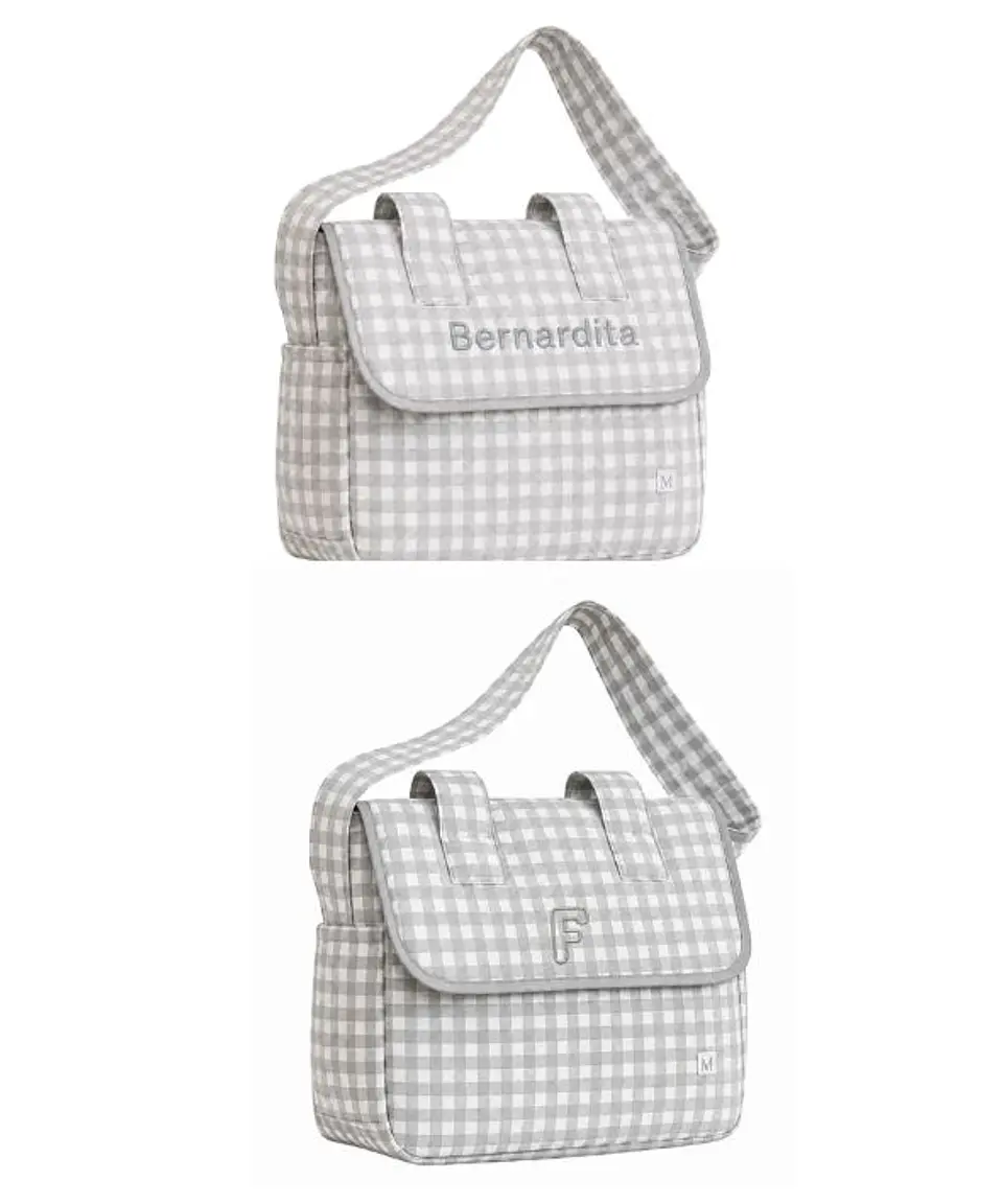 Bolso Coche Vichy Gris Cuadros Chicos 2