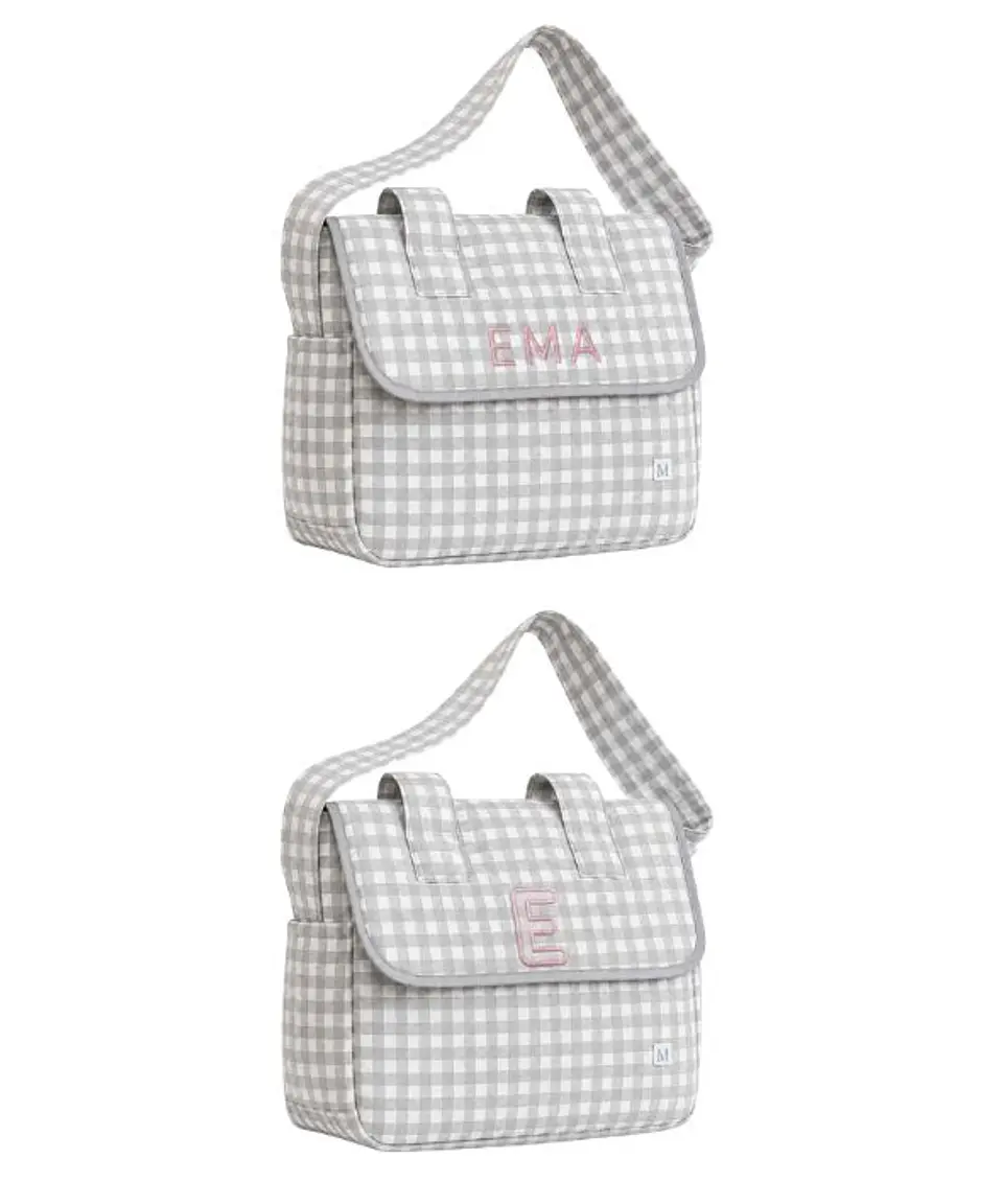 Bolso Coche Vichy Gris Cuadros Grandes 2