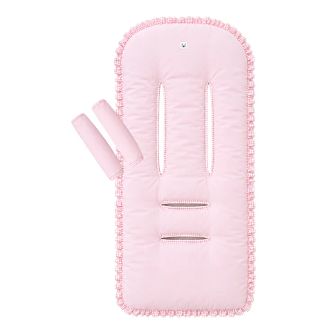 Protector Reversible Acolchado + Cubre Tirantes Vichy Rosado