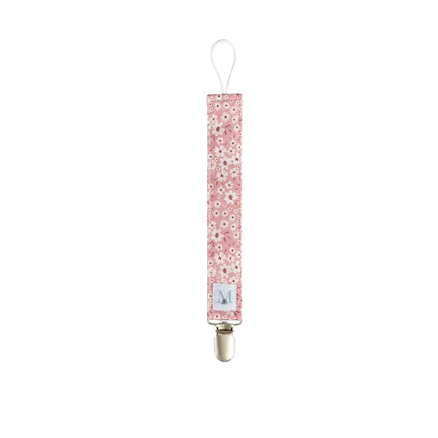 Porta Chupete Rosado Flores 