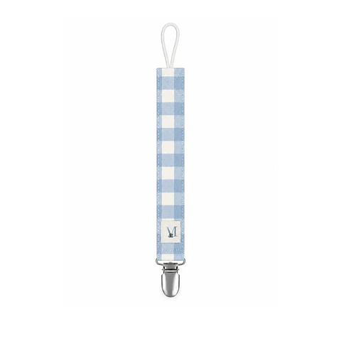 Porta Chupete Vichy Celeste Cuadros Grandes Impermeable