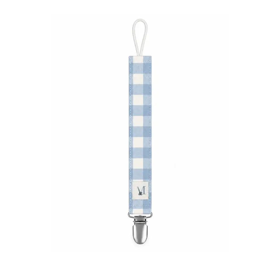 Porta Chupete Vichy Celeste Cuadros Grandes Impermeable 1