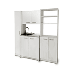 Conjunto Muebles Cocina | Kit Lavaplatos | Mural | Alacena | Microondas Blanco