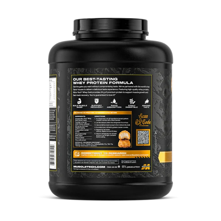 Muscletech Proteina Nitro Tech 100% Whey Gold 5 Lb Vanilla  2