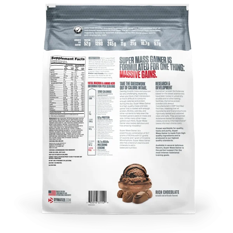 Dymatize Gainer Super Mass 12 Lb Rich Chocolate  2
