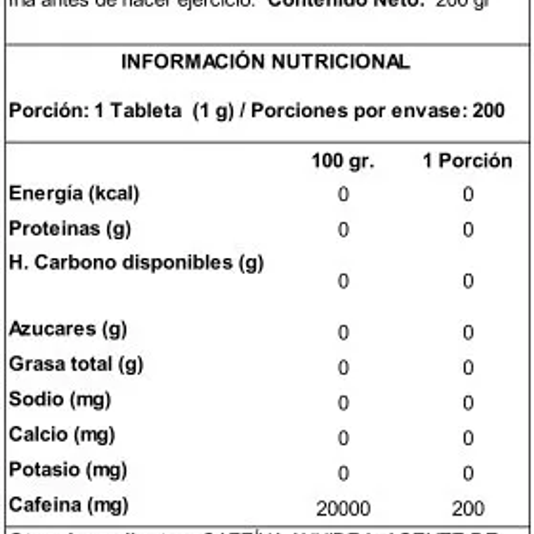 Ostrovit Pre Entreno Cafeina 200 Mg 200 Tabs  3