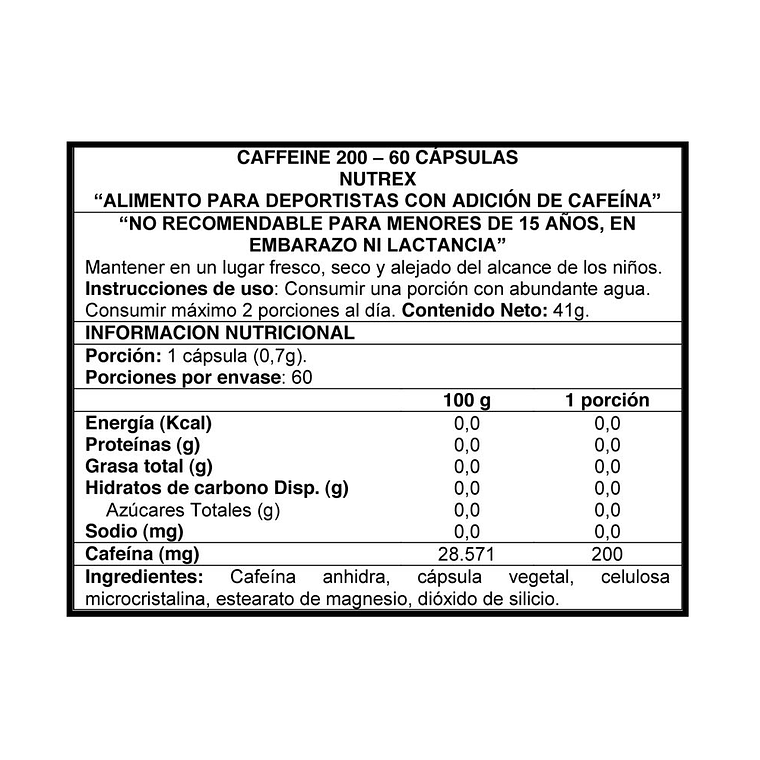 Caffeina 200 60 caps - Nutrex 2
