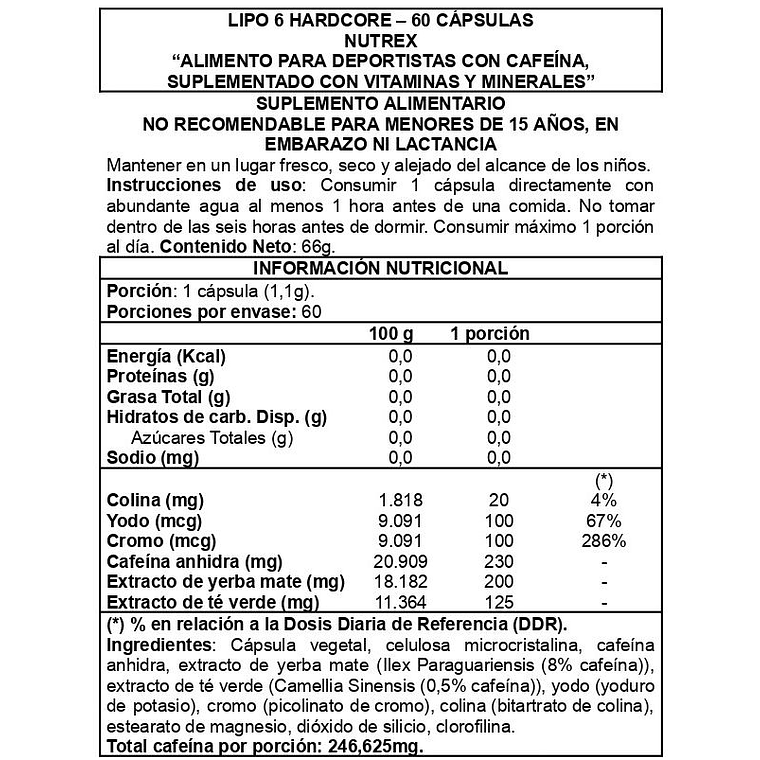 Lipo 6 Hardcore 60 Caps - Nutrex 2