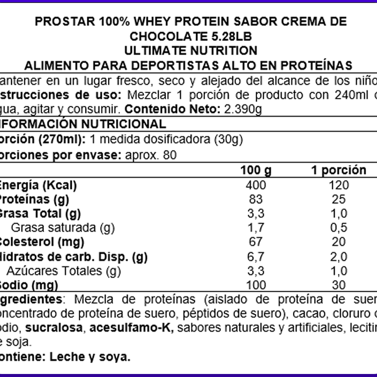 ProStar 100% Whey Protein 5 lbs - Ultimate Nutrition Chocolate 2