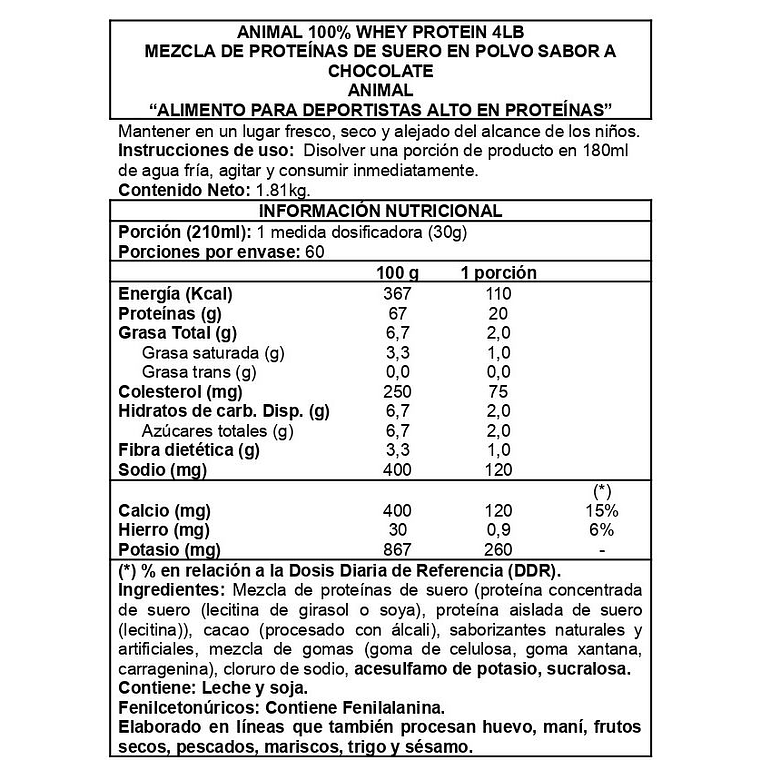 Animal Whey 4lbs - Animal Chocolate 2