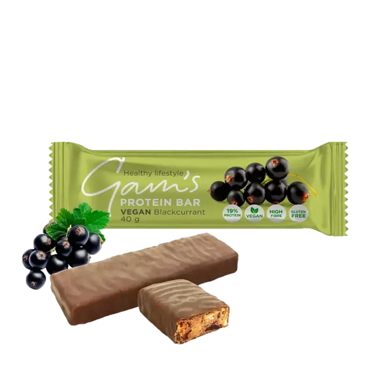 3 UNIDADES Gams Barra Proteina Vegan 40 G Blackcurrant 1