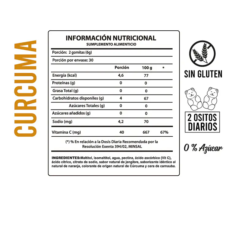 Cúrcuma en Gomitas con Vitamina C | Antiinflamatorio Natural 2