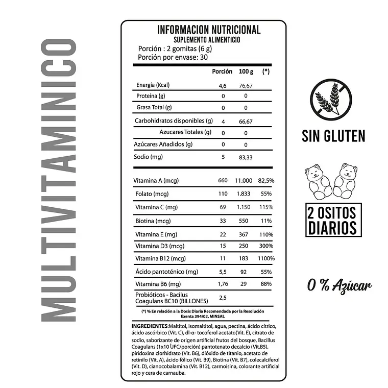 Multivitamínico con Probióticos en Gomitas | Sin Azúcar 3