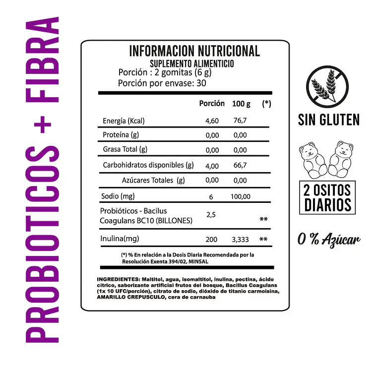 Probióticos + Fibra en Gomitas | Salud Digestiva e Intestinal 2