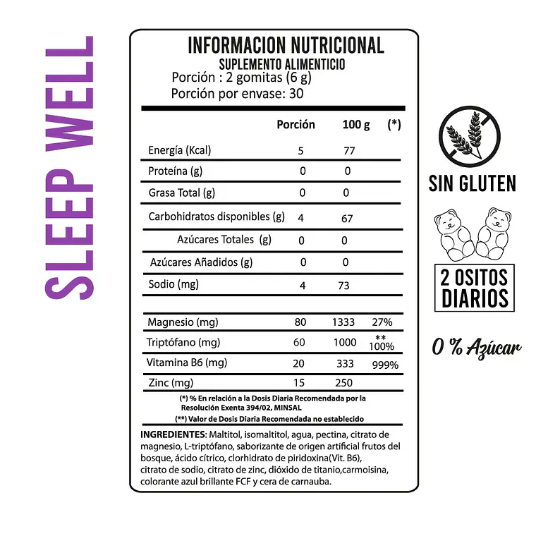 Sleep Well en Gomitas | Dormir Mejor sin Melatonina 3