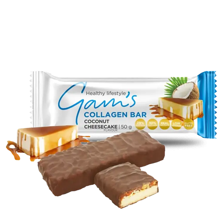 GAMS BARRA PROTEINA COLLAGEN 50 GR COCONUT CHESSCAKE 10 UN 1