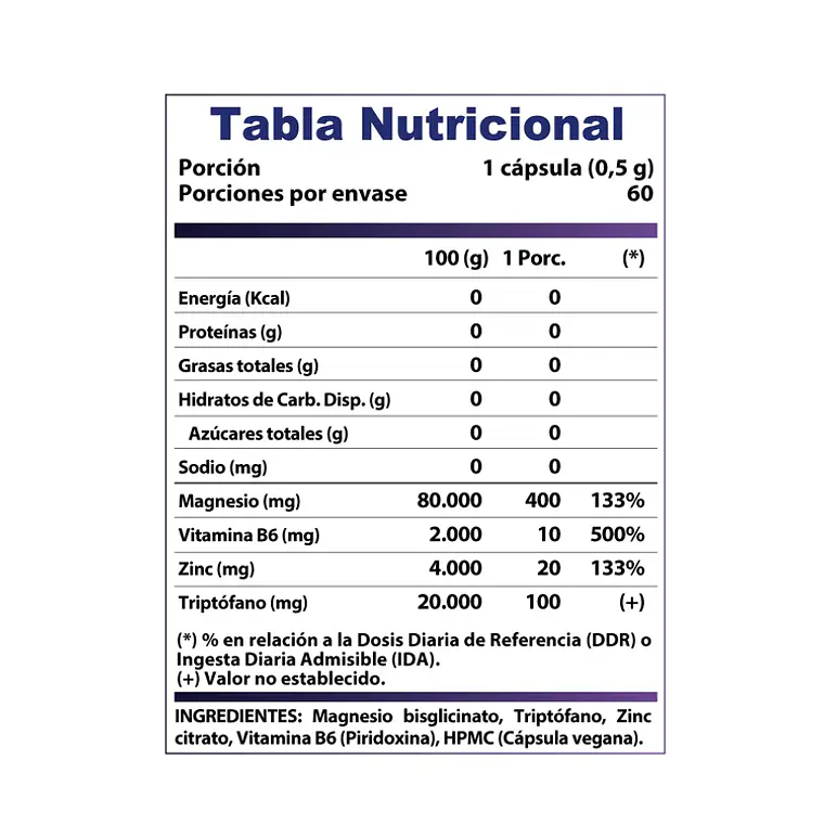 Pro-hormonal ZMA Nightime + B6 60 cápsulas WINKLER 2