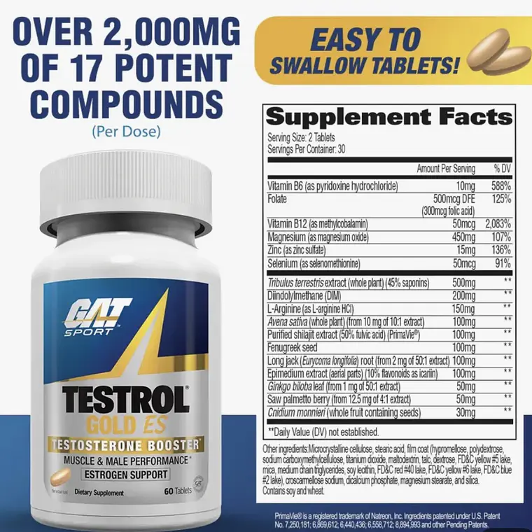 Testrol GOLD ES Testosterone Booster – 60 tabs / 30 servicios 2