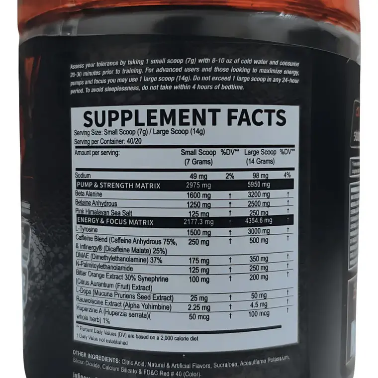 VENOM INFERNO TU MARIDO MOISÉS LIMÓN Extreme Pre Workout USA / 40 servicios 2