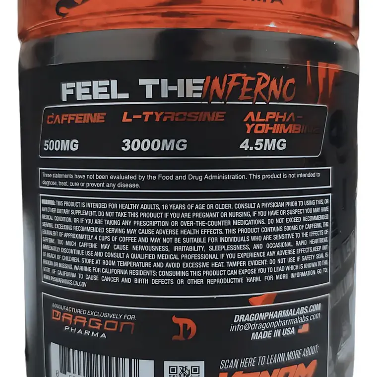VENOM INFERNO TU MARIDO MOISÉS LIMÓN Extreme Pre Workout USA / 40 servicios 3