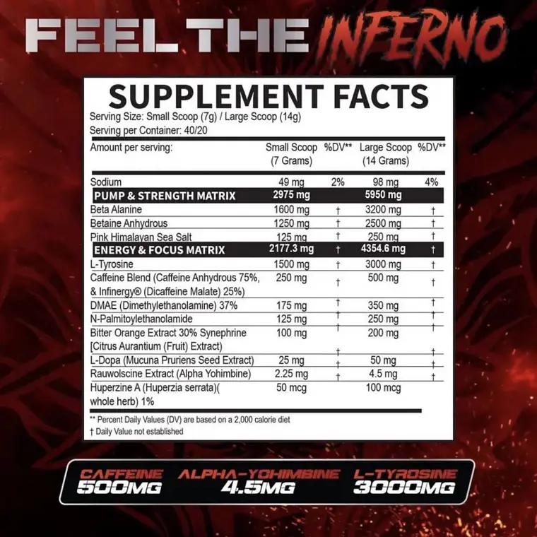 VENOM INFERNO Extreme Pre Workout Dragon Lychee USA / 40 servicios 2