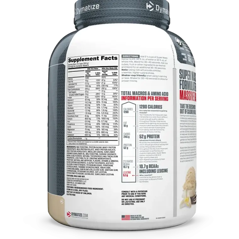Dymatize Gainer Super Mass 6 Lb Gourmet Vanilla 2