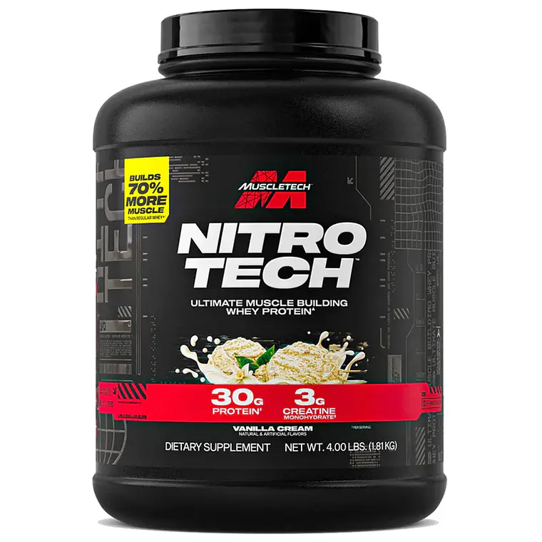 NITROTECH WHEY CREATINA 4 LBS VAINILLA  1