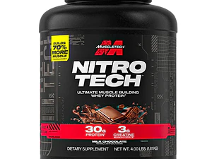 NITROTECH WHEY CON CREATINA 4 LB MILK CHOCOLATE