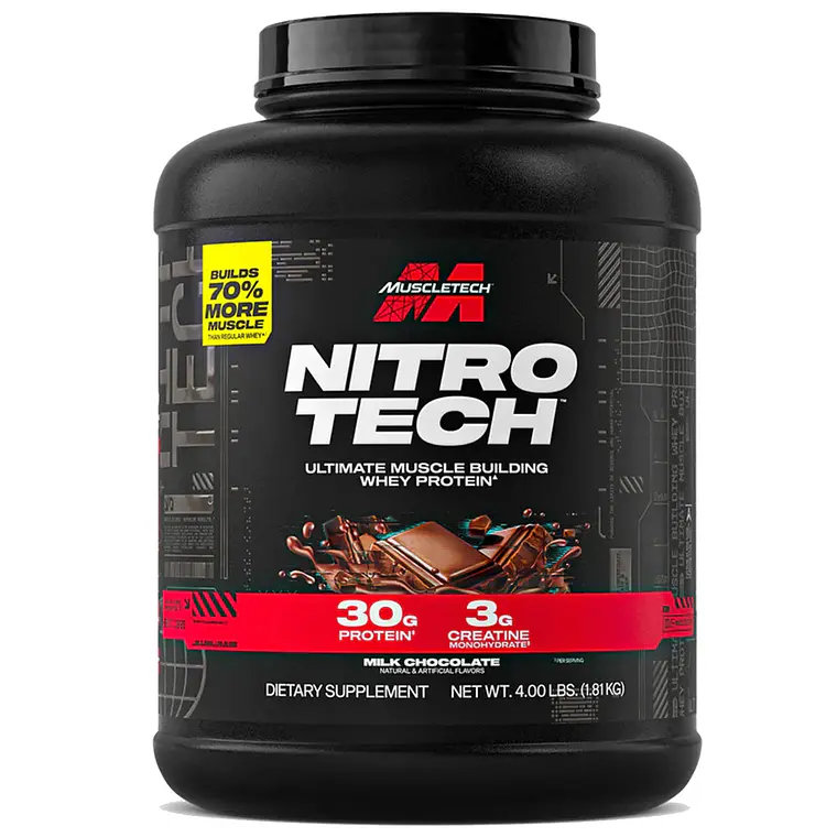 NITROTECH WHEY CON CREATINA 4 LB MILK CHOCOLATE 1