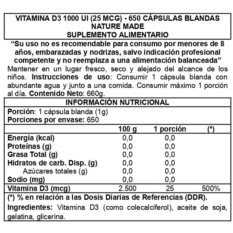 VITAMINA D3 NATURE MADE 2