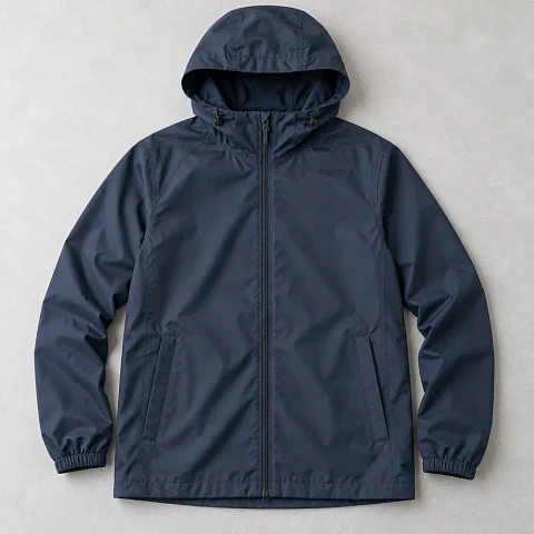 Chaqueta impermeable liviana — hombre, azul marino