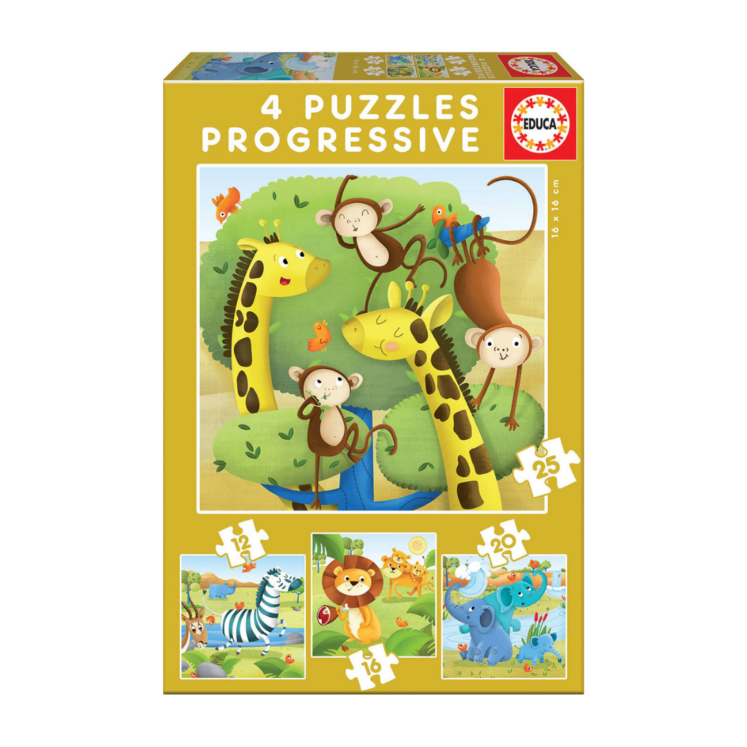 Puzzle Progresivo Animales (4 puzzles)