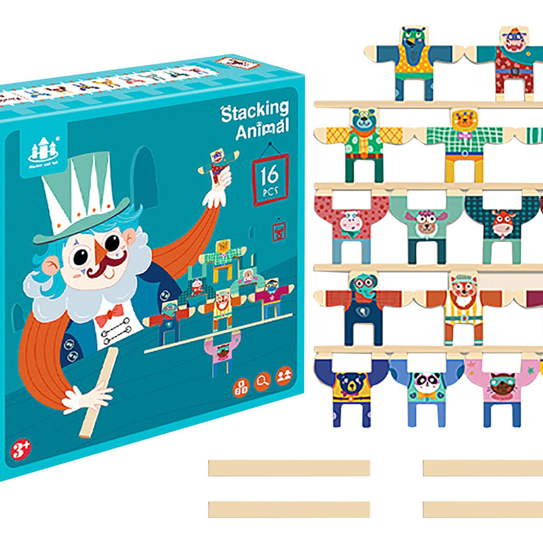 Juego de Equilibrio y Apilamiento “Animales de Circo” 🎪🦁 1