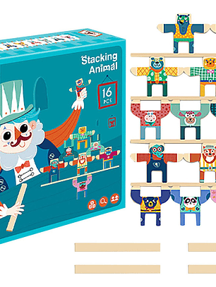 Juego de Equilibrio y Apilamiento “Animales de Circo” 🎪🦁