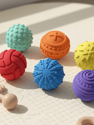 Set de pelotas sensoriales texturizadas-imantadas