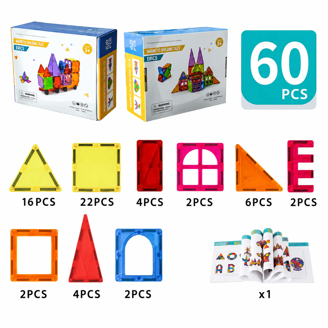 Set de bloques magnéticos 60 pzs 1