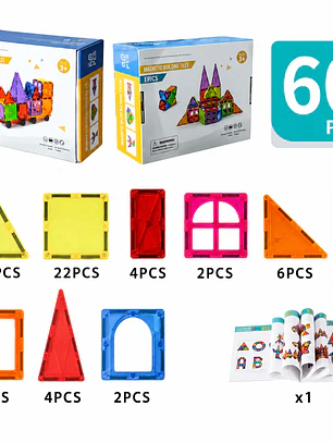 Set de bloques magnéticos 60 pzs