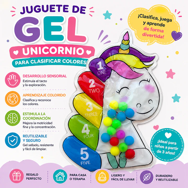 Juguete sensorial de Clasificación Unicornio 1