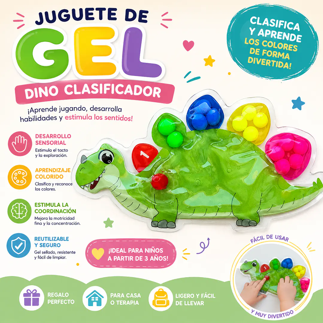 Juguete sensorial de Clasificación Dinosaurio 1