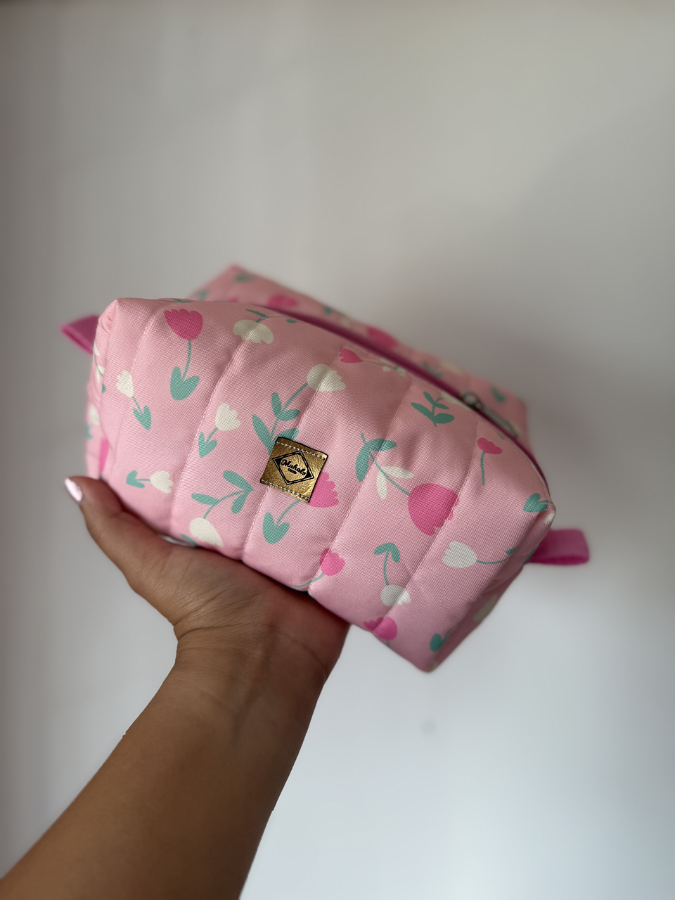 Neceser rosa flores 3