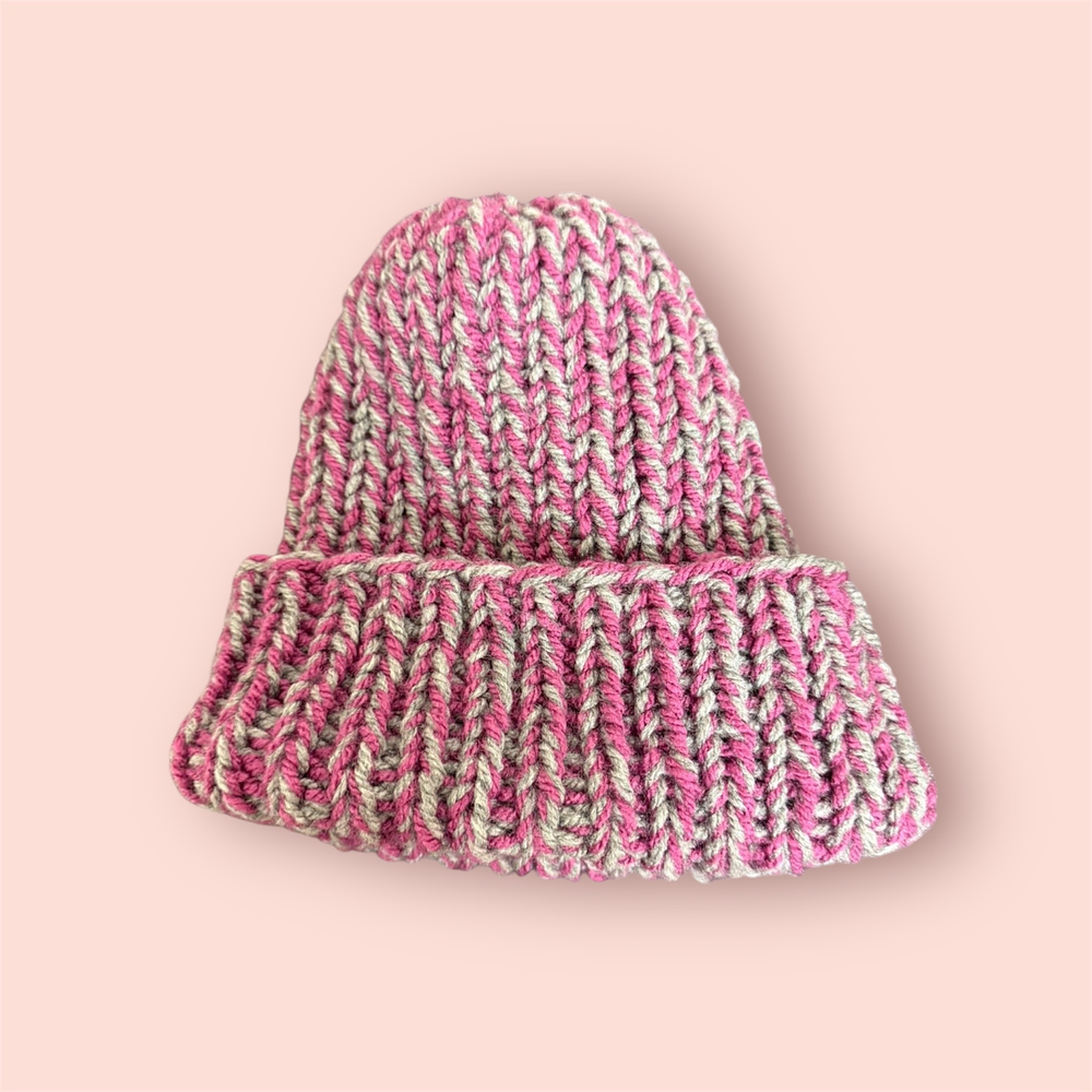 Beanie Rosado/Gris