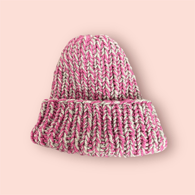 Beanie Rosado/Gris