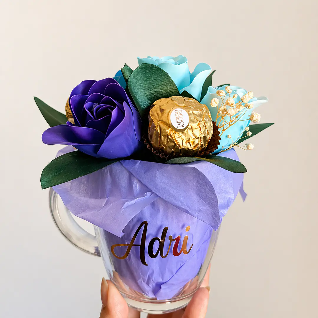 Tazón con rosas de jabón  2