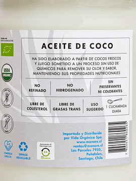 Aceite de coco orgánico 500 grs